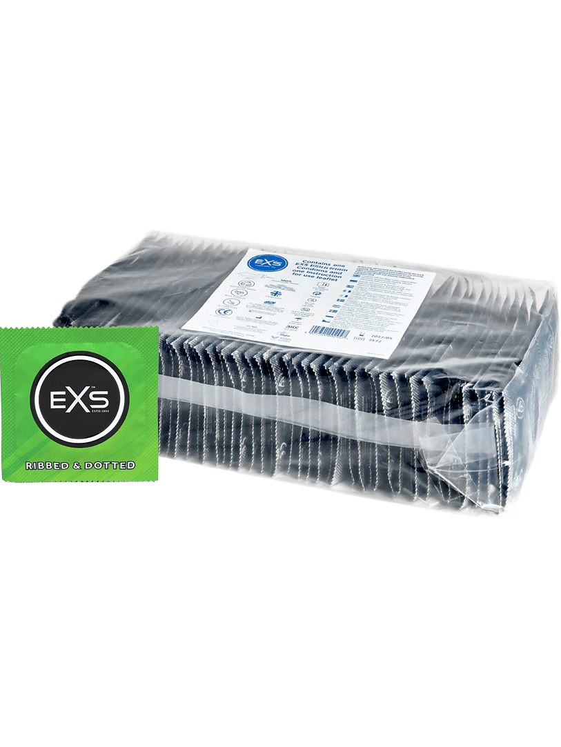 EXS Ribbed & Dotted: Kondomer, 100-pack