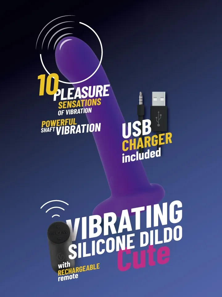 Vibrating Silicone Dildo With Remote 18 cm