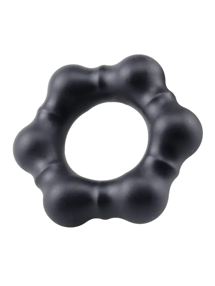 Beaded Silicone Cock Ring Black
