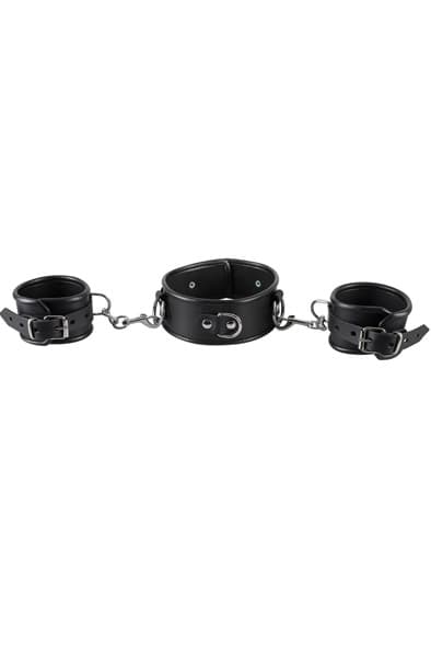 Zado Leather Neck and Hand Cuffs Halsband & handbojor