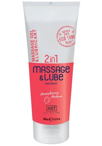 2in1 Massage och Glid Jordgubb