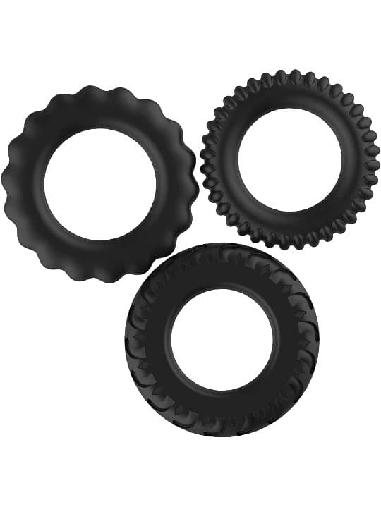 Baile: Titan No.2, Silicone Cock Ring Set, 3-pack