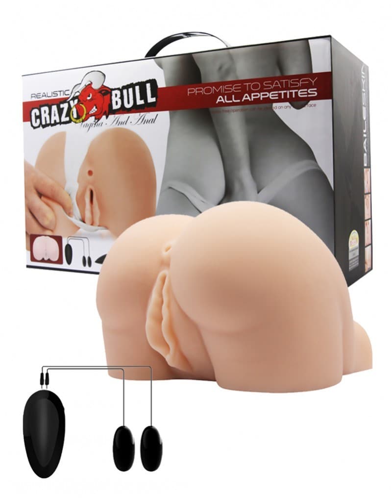 Crazy Bull Realistic Vibro Masturbator Vagina And Ass