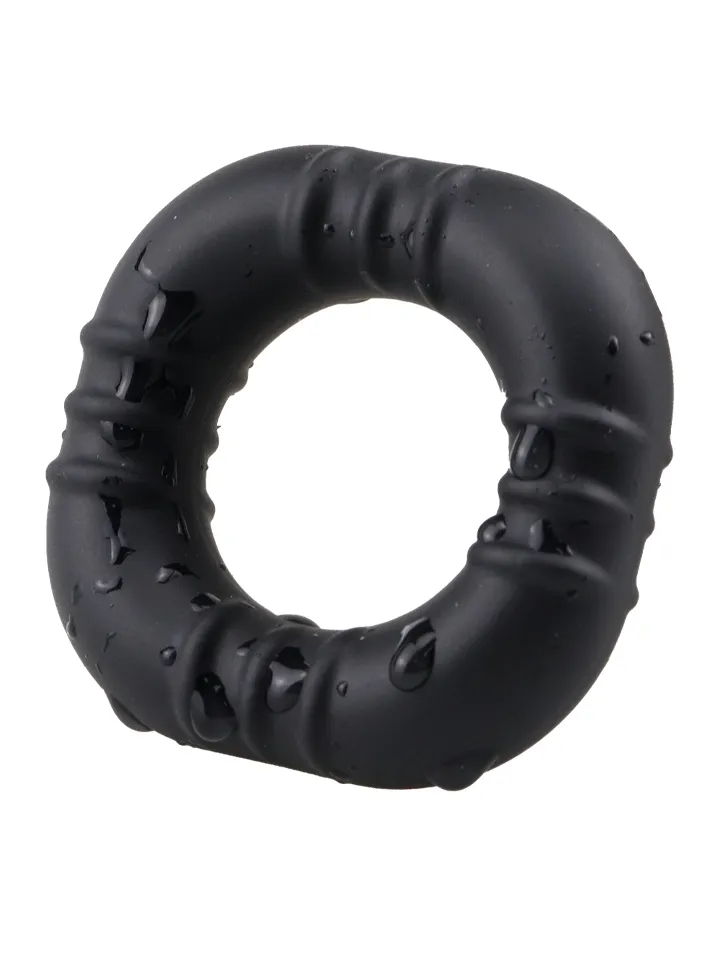 Square Fit Silicone Cock Ring Black