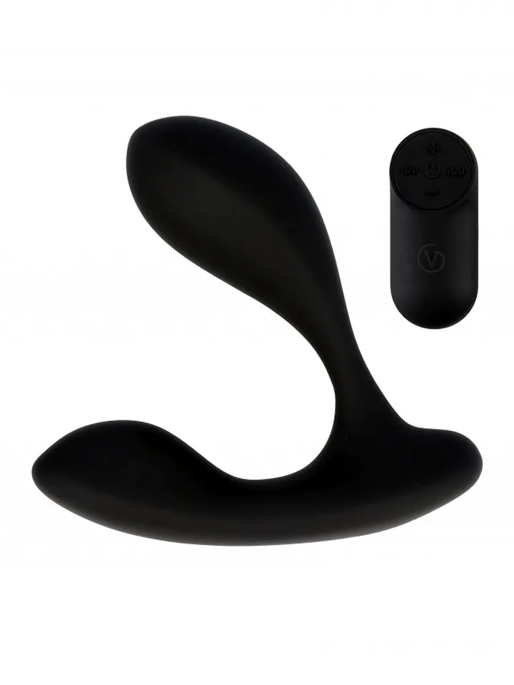Prostatic Vibrator With Remote Black